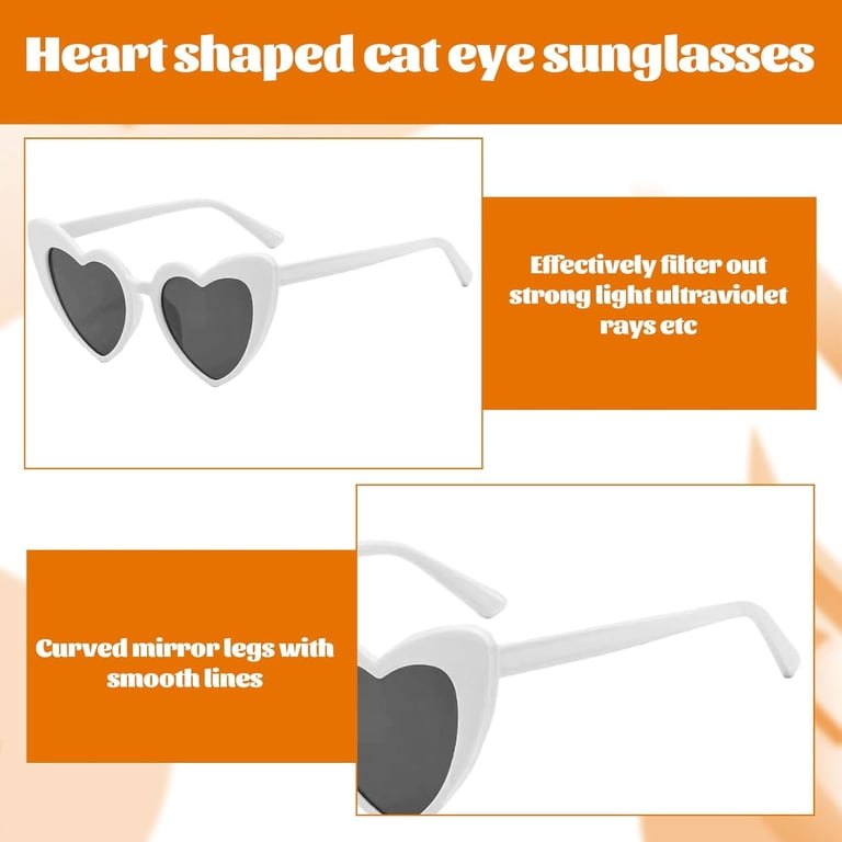 WHITE HEART SHAPE VINTAGE LOOK SUNGLASSES
…NEW Y2K New White Heart Shaped Sunglasses / Heart Sunglasses  main image 4