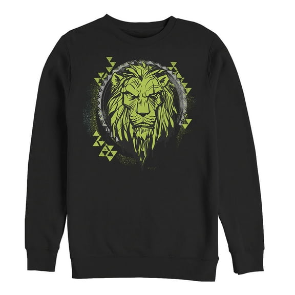 Men's Lion King Geometric Scar Emblem  Sweatshirt Black 3X Large
