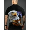 thumbnail image 2 of 3D Printed Men's Round Neck T-Shirt Loose Fit Breathable Dominant Eagle Pattern Majestic Men's Short Sleeve, Round Neck Short Sleeve, Men's Top, Casual Clothing, 2 of 5