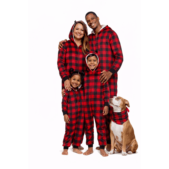 Jolly Jammies Buffalo Plaid Matching Family Christmas Union Suit Pajama Set