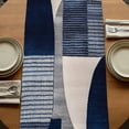 thumbnail image 5 of Boho Navy Blue 48 Inch Table Runner, Modern Geometric Abstract Art Farmhouse Dresser Scarf Cotton & Linen Tablerunner for Dining/Kitchen Island/Holiday Party Décor 13" x 48", 5 of 9