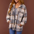thumbnail image 4 of MKLEKYY Pull pour Femmes, Veste à Carreaux en Laine d'Agneau, Veste Décontractée, Long Cardigan, 4 of 8