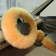 thumbnail image 6 of Bueautybox 3Pcs Warm Faux Fur Steering Wheel Hand Brake Gear Cover Auto Interior Accessory, 6 of 7