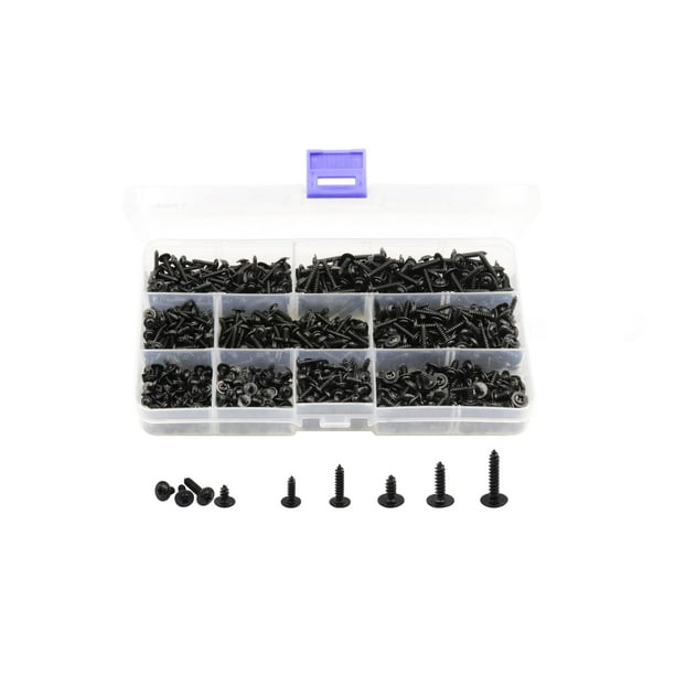 Kit de surtido LBY de 900 piezas de tornillos autorroscantes de acero al carbono