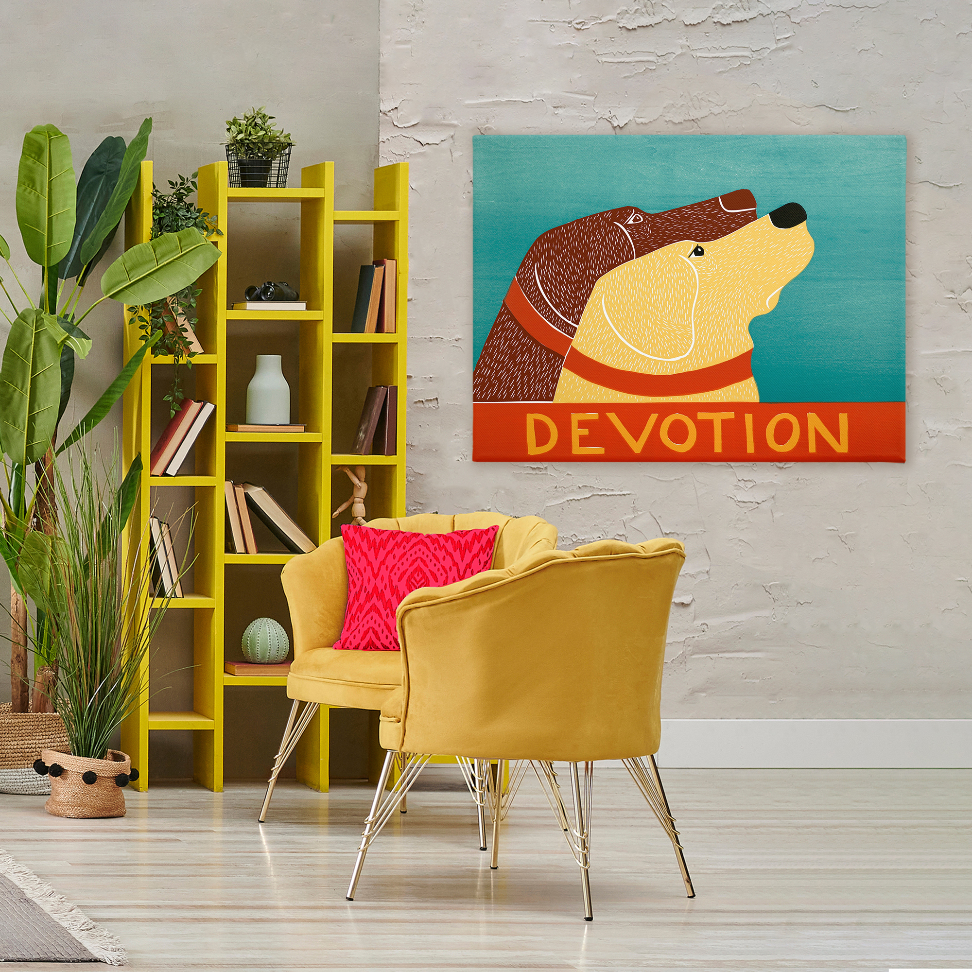 Devotion Dog Duo Canvas Wall Art, design by Stephen Huneck