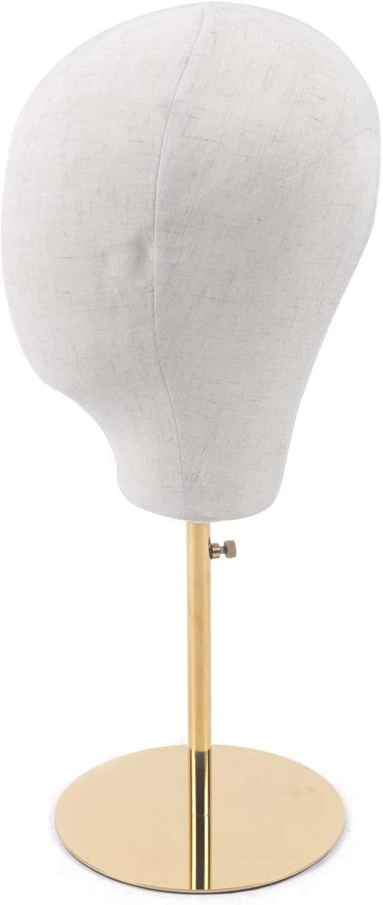 MONIPA Mannequin Head Hat Rack Cap Wig Holder Display Stand Wig Head Cork Canvas for Wigs Making Display Styling