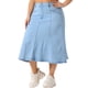 thumbnail image 4 of Falda de mezclilla de talla grande GRACE & GRANDEUR para mujeres, de cintura alta, estilo A-line, casual, con bolsillos, 2X, azul claro, 4 of 6