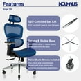 thumbnail image 5 of Nouhaus Ergo3D Ergonomic Office Chair Lumbar Support Mesh Office Chair with 4D Adjustable Armrest, Adjustable Headrest and Wheels, Mesh High Back Home Office Desk Chairs(Blue), 5 of 8