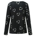 thumbnail image 3 of Womens Long Sleeve Tshirts Tops Lace Trim V Neck Hearts Print Tunic Tee Tops Casual Loose Comfy Sweatshirt Blouses, 3 of 6
