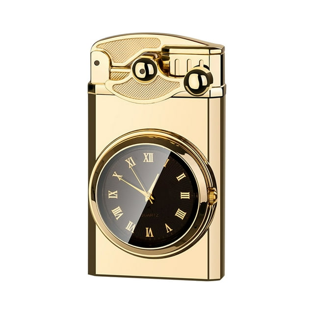 1.57*2.76 Inch Watch Rocker Double Direct Charge Lighter Inflatable Gift, Windproof Flameless Lighter, Pocket Metal Lighter, Incense, Camping