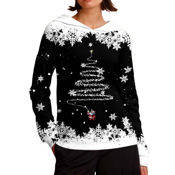 WILLBEST Sudadera Deportiva Para Mujer. Sudadera Con Capucha de Estilo Acogedor, Manga Larga, Estilo Informal, Ideal Para Estar En Casa O Relajarse. Diseño Estampado Para La Temporada de Vacaciones.