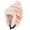 Beige, variant on Women's Winter Trapper Hat Faux Fur Ear Flap Knit Beanie Pom Pom Thick Plush Lined Windproof Russian Ushanka Cap Adjustable Strap