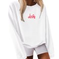 thumbnail image 1 of Gibobby Sudadera oversize mujer Sudadera suelta para mujer cuello redondo para otoño e invierno(Blanco,XG), 1 of 4