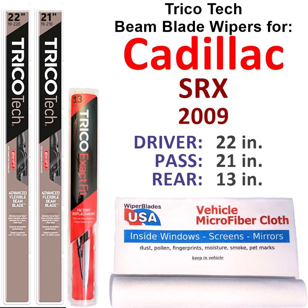 2009 Cadillac SRX Beam Blade Wipers (Set of 3) w/Rear Wiper