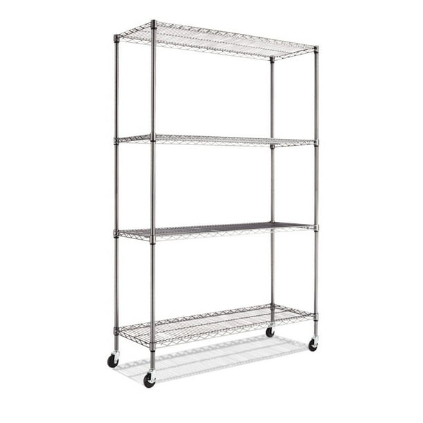 Alera Complete Wire Shelving Unit With, 6 Shelf Commercial Steel Wire Shelving Rack W Casters