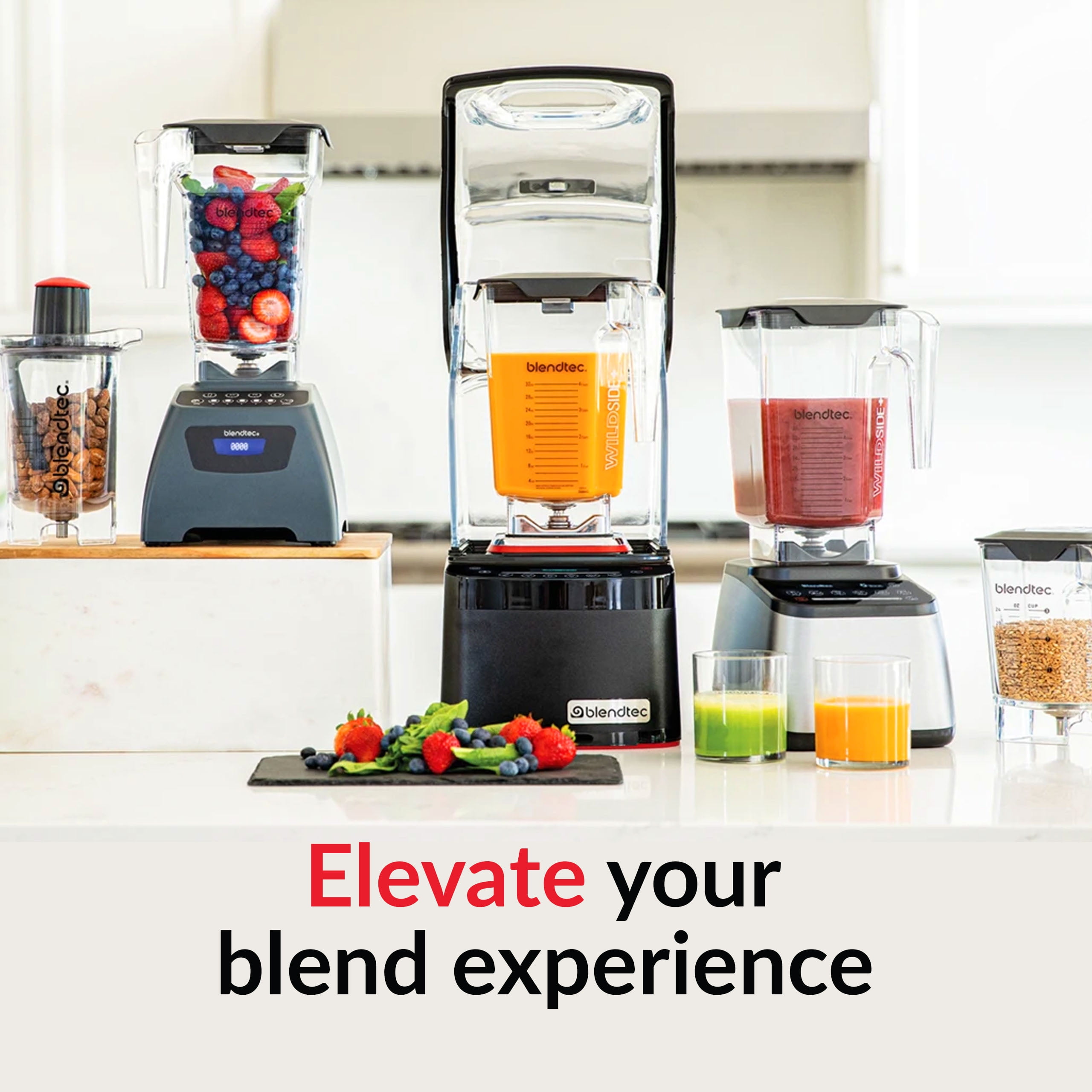 Blendtec Original Designer Series Blender and 90 oz WildSide+ Jar - Kitchen Blender Bundle - Red