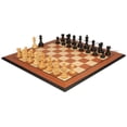 thumbnail image 4 of Deluxe Old Club Staunton Chess Set Ebonized & Boxwood Pieces with Mahogany & Maple Molded Edge Board - 3.75" King, 4 of 7