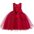 thumbnail image 2 of Toddler Girls Net Yarn Embroidery Bowknot Birthday Party Gown Kids Cute Dresses 2024 Casual Dresses For Girl Sundresses For Girl, 2 of 4