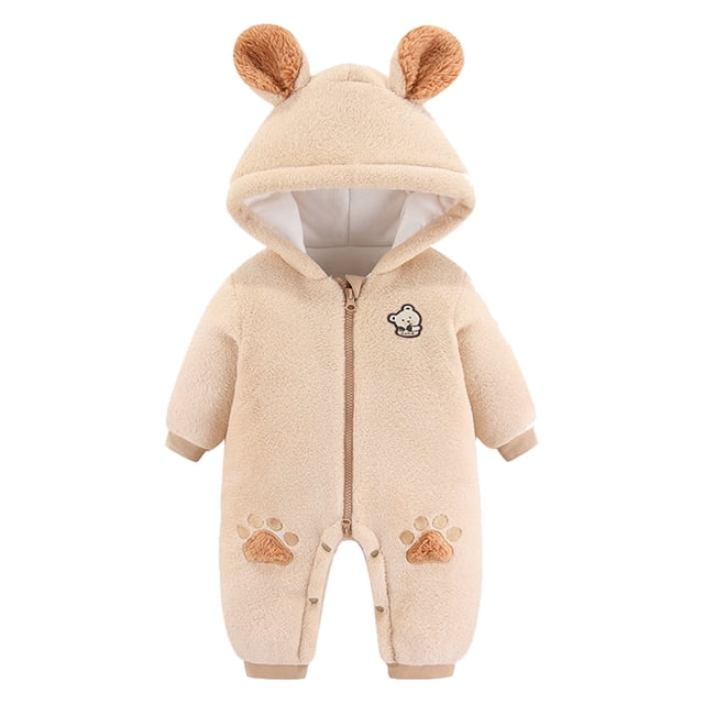 Mono polar para bebé recién nacido, bonito disfraz con orejas de oso, mono con capucha, ropa para recién nacidos, niñas de 12 a 18 meses