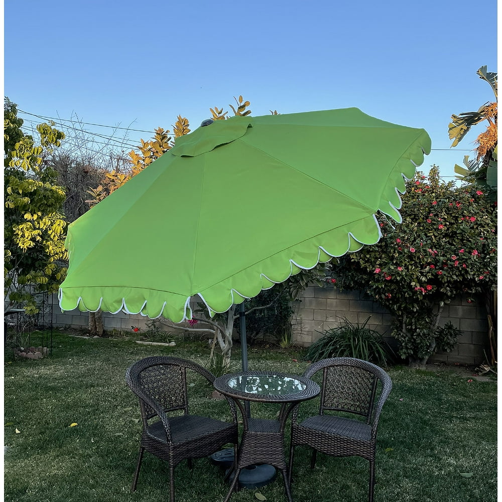 BELLRINO DECOR Replacement APPLE GREEN Scalloped Edge Umbrella Canopy