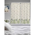 thumbnail image 3 of Spring Botanical Bathroom Window Curtain, Rustic Pastoral Daisy Leaves Burlap Light Filtering Coffee Kitchen Curtains, Bedroom Living Room Curtains 2 Panel 84"x63", 3 of 6
