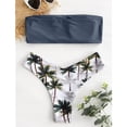 thumbnail image 3 of Conjunto De Bikini Dividido Traje De Baño De Dos Piezas Con Patrón De Coco Fino De Talle Alto Para Vacaciones Gris Roca M, 3 of 7