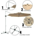 thumbnail image 4 of Costway Parasol Déporté de Patio 11 Pieds Rotation 360 Degrés Inclinaison Extérieure avec Base Beige, 4 of 8