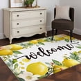 thumbnail image 4 of Rectangle Area Rug 4x6ft, Summer Yellow Lemon Welcome Quote Non-Shedding Washable Area Rug, Farmhouse Wild Flower Non Slip Low-Profile Rugs for Living Room, Bedroom Dining Room, 4 of 9