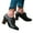 Black, variant on Women's Ankle Boots Lace-up Round Toe Low Heel Dress Booties Comfortable Formal Work Shoes