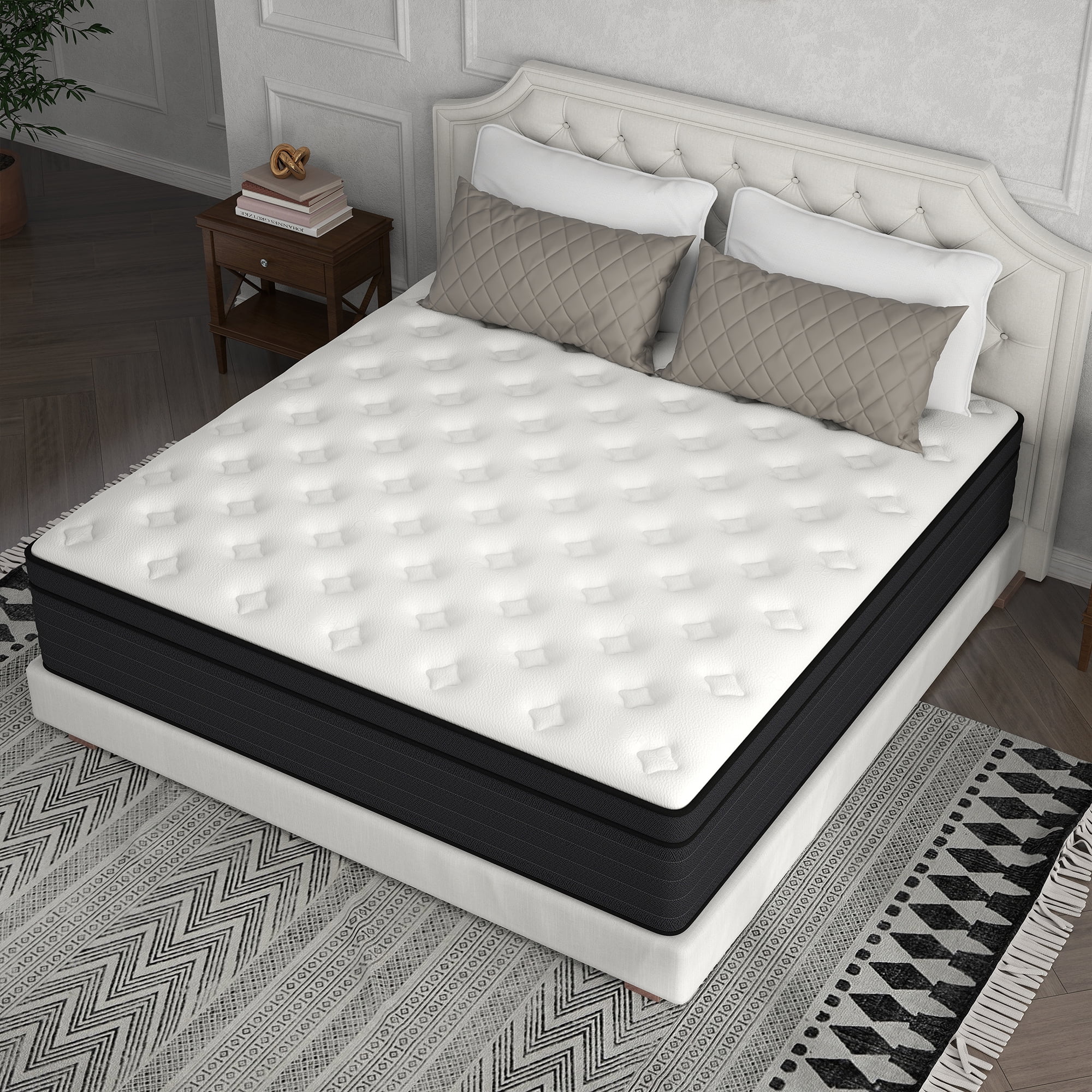 Kviwasha 8 inch Twin Size mattress, Medium Hybrid Innerspring Mattress in a Box, Supportive & Pressure Relief, Adult