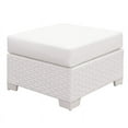 thumbnail image 1 of Furniture of America Arthur Contemporary Rattan Small Patio Ottoman in White, 1 of 4