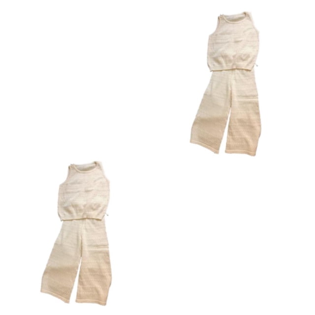 Jumpingount Estilo casual Niñas Tops Pantalones Conjunto Banquete Diseño simple Niños Chaleco Pantalones Kit Ropa Regalo de cumpleaños 100 cm 100cm 2piezas