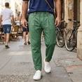 thumbnail image 6 of LIaqionyy Men's Pants Lightweight Drawstring Elastic Waist Straight Leg Casual Fashion Trousers with Pockets, 6 of 8