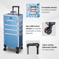 thumbnail image 6 of Byootique Sky Blue Rolling Makeup Case 4in1 Cosmetic Trolley Organizer Lockable, 6 of 12