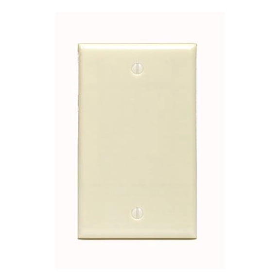 Leviton 84014 1-Gang Blank Wall Plate, Standard Size Cover, Box Mount, Ivory