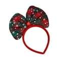 thumbnail image 4 of Diadema con Lazo Navideño Jinwen Accesorio para el Cabello Cuadrícula Roja y Verde, 4 of 8