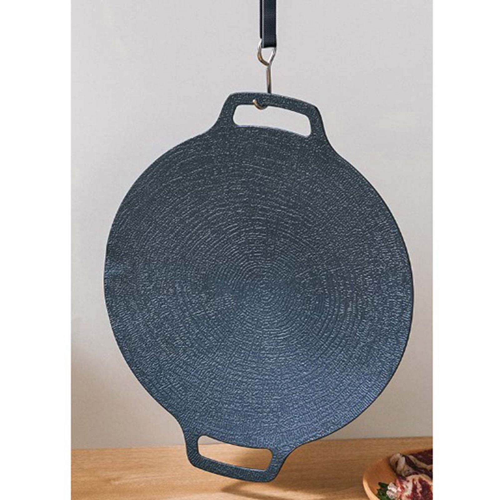 38Cm Thick Cast Iron Frying Pan Flat Pancake Griddle Non-Stick Bbq Grill Induction Cooker Open Flame Cooking Pot