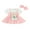 Pink, variant on Bagilaanoe 3Pcs Newborn Baby Girls Overalls Dress Set Short Sleeve Romper Tops   Embroidery Suspender Skirt   Headband 3M 6M 9M 12M 18M Infant Casual Clothes