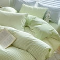 thumbnail image 4 of 2 Pieces Light Green Plaid Bedding Set Green Grid Geometric Pattern Comforter Cover Soft Plaid Microfiber Twin Duver Cover Set, 4 of 7