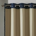 thumbnail image 4 of Total Blackout Curtain for Bedroom Living Room, Knitted Jacquard Damask Window Curtain Panel with Gunmetal Grommet, Fits Up to a 1.25'' Diameter Rod, 108.00''x50.00''x0.13'', Navy, 4 of 9