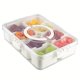 thumbnail image 2 of ENIYUU 1 bandeja grande cuadrada reutilizable de plástico para servir alimentos con cierre de pestillo - 8 mini cajas desmontables para bocadillos, ensaladas, dulces, contenedor apilable y multiusos, 2 of 7