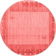 thumbnail image 1 of Ahgly Company Indoor Round Abstract Red Modern Area Rugs, 4' Round, 1 of 4