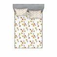 thumbnail image 2 of Floral Bedding Set with Sheet & Covers, Flowers Field Rural Plants Meadow Blooms Growth Harvest Herbs Botanical, Printed Bedroom Decor 2 Shams, 4 Sizes, Dark Orange Yellow Plum, by Ambesonne, 2 of 3