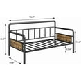 thumbnail image 3 of IdealHouse Twin Size Daybed Frame with Headboard - Sturdy Metal & MDF Sofa Bed for Living Room, Bedroom or Guest Room, Easy Assembly, Black, 3 of 8