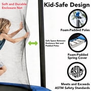 Sportspower BouncePro 14ft Trampoline Meets ASTM Safety Standards, Heavy-Duty Rust-Resistant Steel Frame, UV-Resistant Jump Mat, Safety Net & Under-Mat Flashing Lights