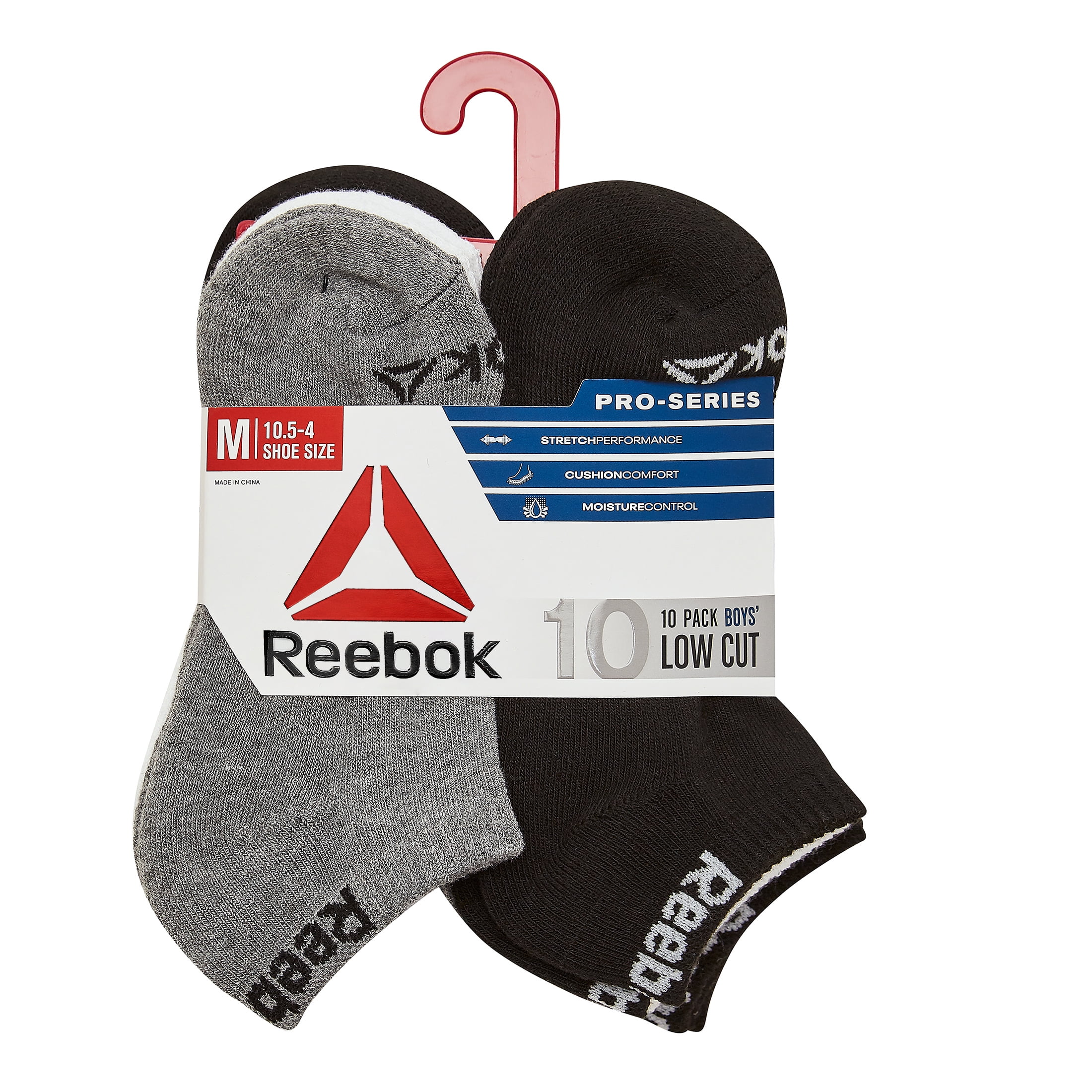 Reebok Boys Socks Pro-Series Low Cut Kids Socks,10-Pack