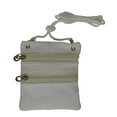 thumbnail image 4 of Small Leather Purse Organizer Shoulder Bag 3 Zipper Pocket Travel, 4 of 25