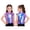 Blue, variant on Girls Shiny Metallic Cropped Vest Zip Up Sleeveless Jacket Jazz Hip Hop Dance Tops Performance Blue 4