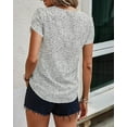 thumbnail image 6 of PRETTYGARDEN Women's Shirts Summer Casual Crewneck Lace Crochet Short Sleeve Blouses Cute Floral Print Loose Tunic Tops, 6 of 7