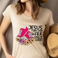 thumbnail image 4 of Jesus I Can’t Even Walk T-Shirt | Faith Christian Floral Tee for Women , White, Size S, 4 of 6